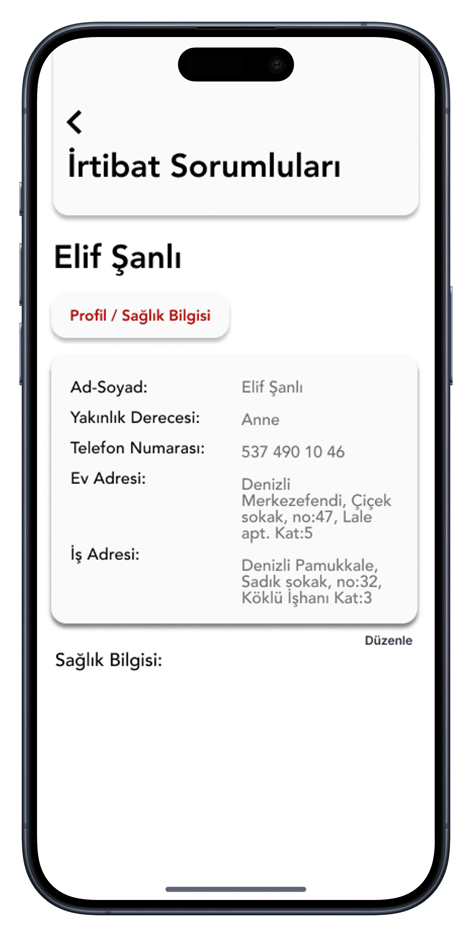 Emergency Medical Profile